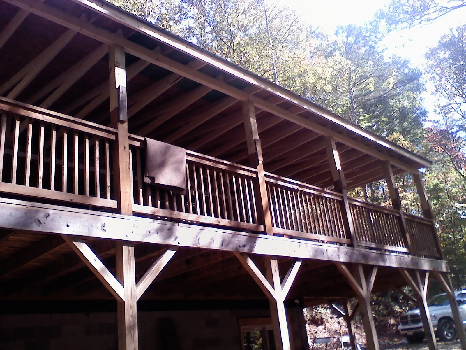 Timber framing under a new elevated porch and deck — Roof Leak Repair in Gilberton by Roofing Brothers